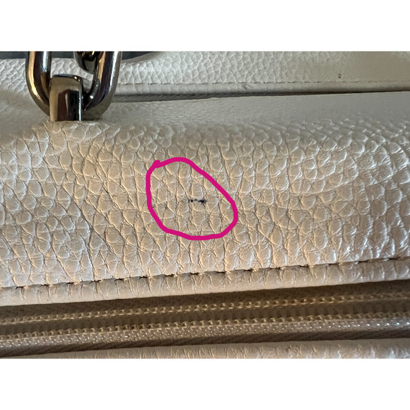 Lulu Guinness Handbag White Top Handle Satchel Zip Close Pockets Silver Accents - Picture 7 of 16